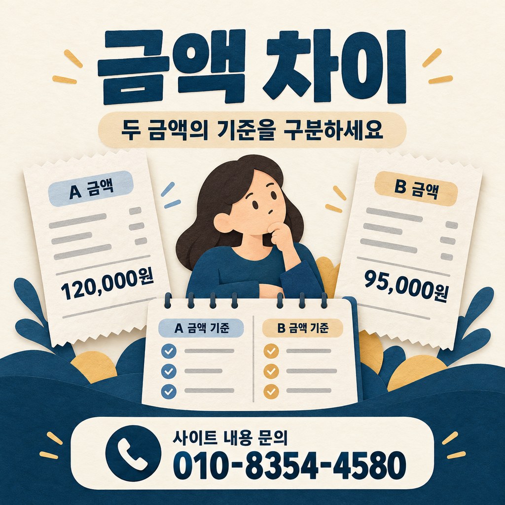 카드깡 수수료 금액 차이 · 계산 기준을 어떻게 남기면 좋을까요? · 내용 문의 010-8354-4580
